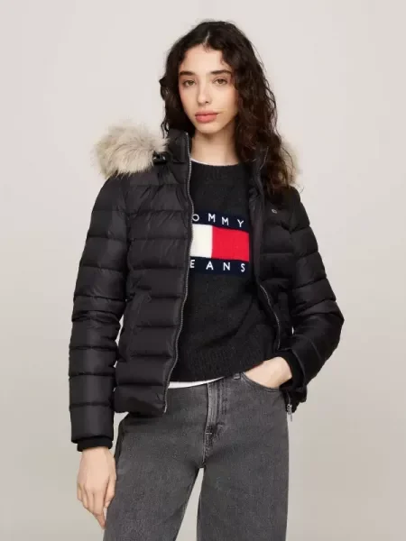 Tommy Jeans De puf geacă negru