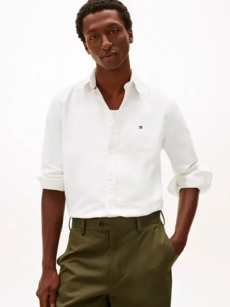 Tommy Hilfiger Cămașă OXFORD DOBBY alb