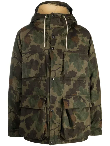 Geacă parka Woolrich cu model camuflaj verde