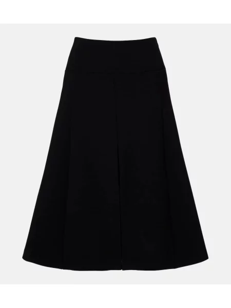 Fusta plisata Alaïa plisată până la genunchi negru