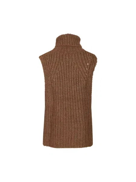 Sweter z golfem Isabel Marant bez rękawów brązowy