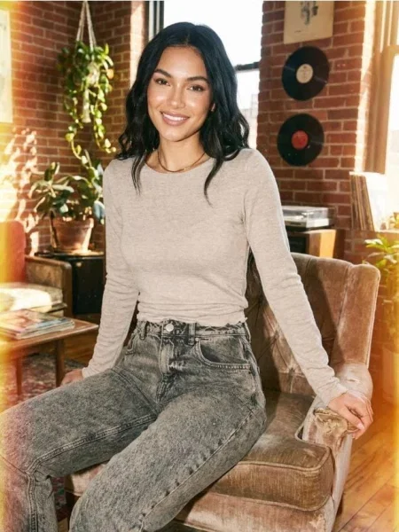 Футболка з довгим рукавом бежевий