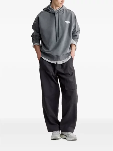 Hanorac cu glugă Maison Kitsune cu imagine cu cordon gri