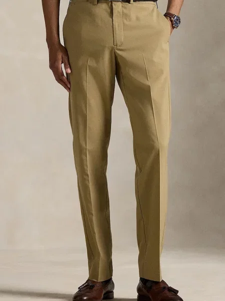 Polo Ralph Lauren pantaloni chinos pentru bărbați cu vâscoză bej