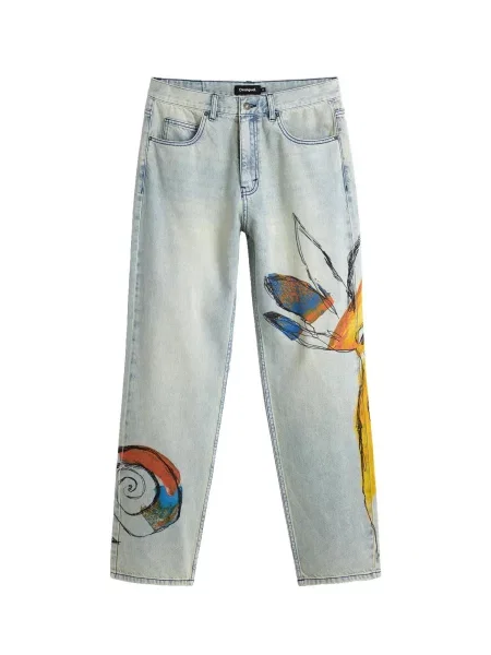 Desigual Jeans / închis / maro ruginiu / galben albastru
