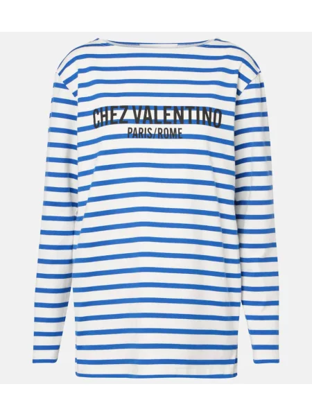 Tricou Valentino din jerseu albastru