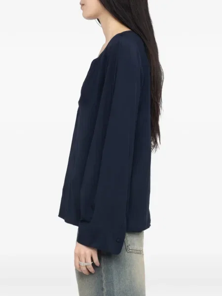 Halenka Zadig&voltaire s výstřihem do v modrá
