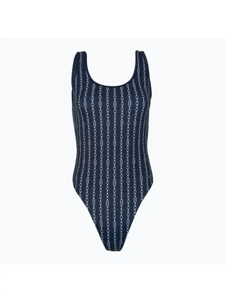 Jednodílné plavky Tommy Hilfiger One Piece Print Ext flag chain dark night navy tmavě modré