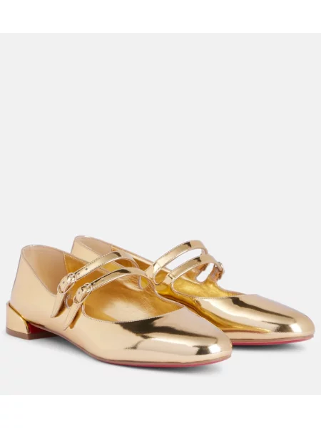 Pantofi cu toc Christian Louboutin din piele auriu