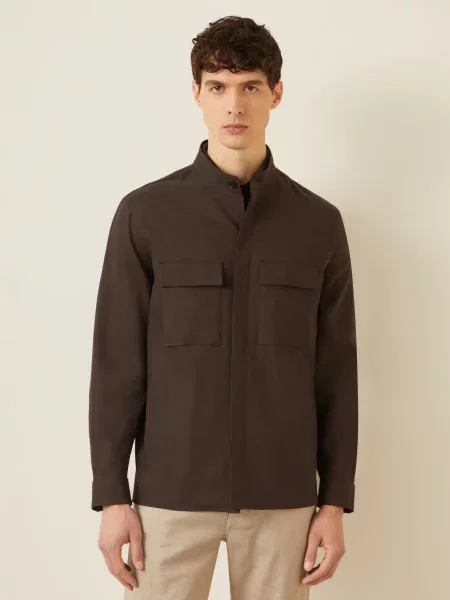 Zegna Kurtka Z Lnu braun