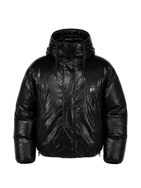 Matlasat geacă Dolce & Gabbana cu autograf negru