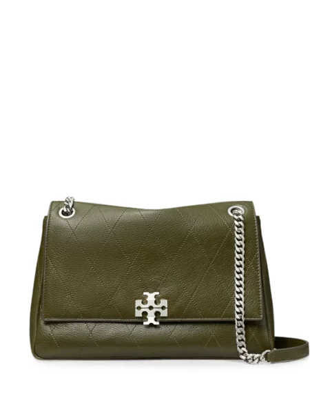 Matlasat geantă Tory Burch cu autograf verde