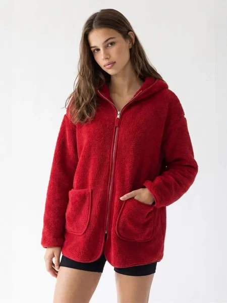 MixRay Prijelazni kaput Kapuzenpullover hrđavo crvena