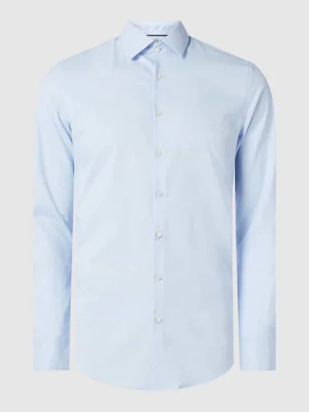 Koszula biznesowa o kroju slim fit z dodatkiem streczu Jake*s błękitna