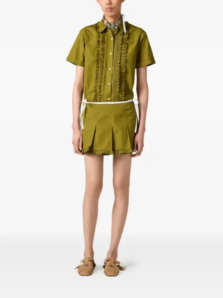 Cămașă Miu Miu din poplin verde