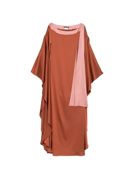 Rochie Le Rjtange din satin drapată maro