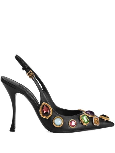 Pantofi cu toc Dolce & Gabbana slingback negru