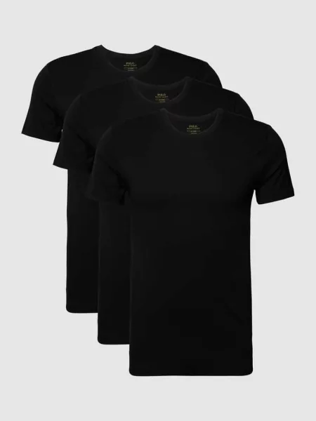 T-shirt z wyhaftowanym logo w zestawie 3 szt. Polo Ralph Lauren czarna