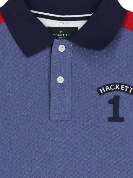 Koszulka polo dziecięca Hackett niebieska