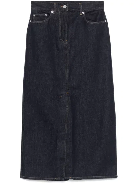 Fustă midi Loulou Studio până la genunchi albastru