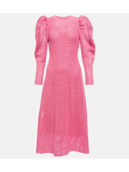 Pletena midi obleka Ulla Johnson roza