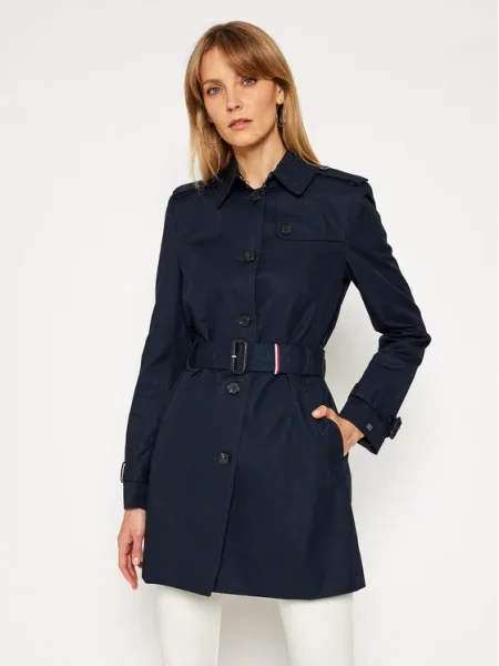Tommy Hilfiger Тренч Heritage Single тъмносин