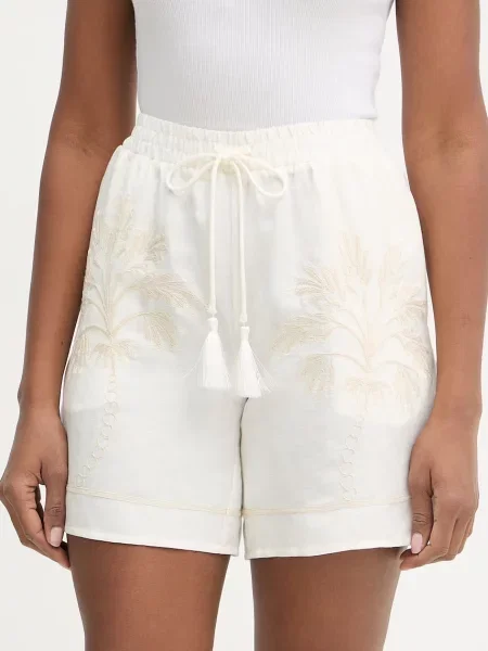 Twinset pantaloni scurți pentru femei din in bej