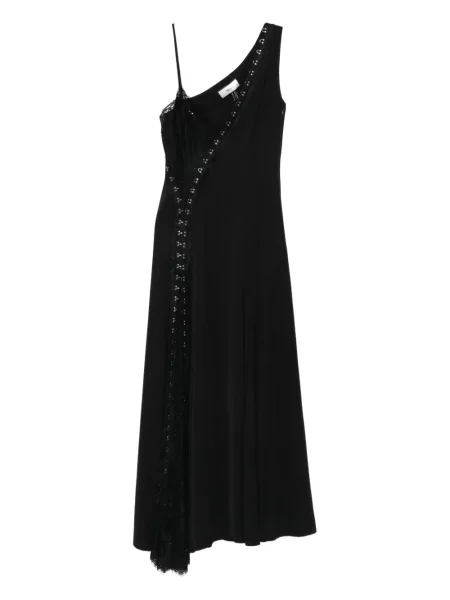 Rochie Nissa din dantelă cu un umăr gol de costum negru