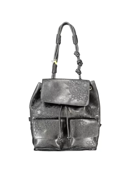 Rucsac Desigual cu model floral cu cordon negru