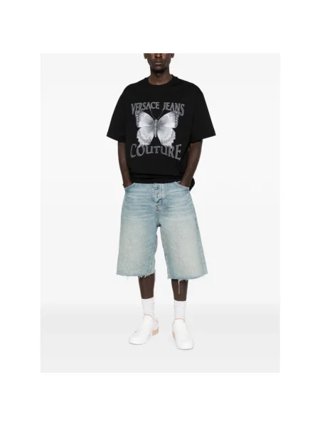Koszulka Versace Jeans Couture z nadrukiem czarna
