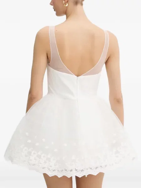 Rochie mini Bardot din tul alb