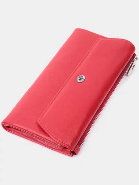 Кожаный кошелек St Leather Accessories красный
