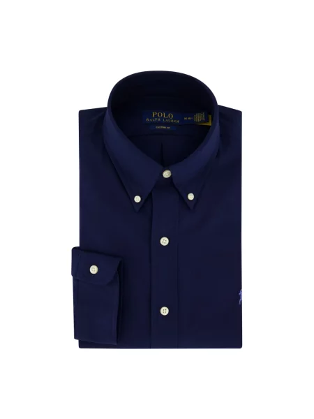 Koszula Polo Ralph Lauren z logo ze stretchu granatowa