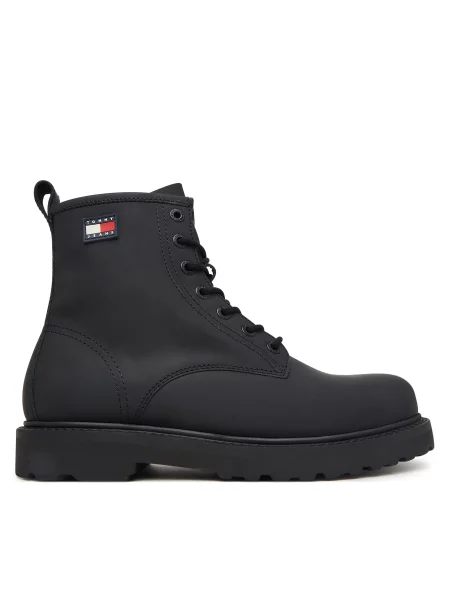 Зимни обувки Tommy Jeans Archive Rubber Lace Boot черен