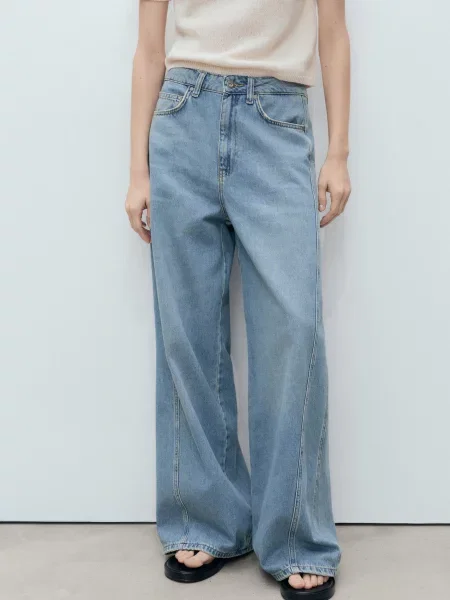 Прямі джинси MANGO синій