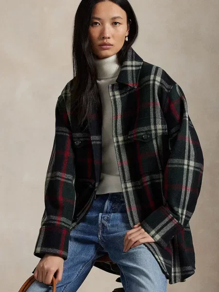 Srajca z dodatkom volne Polo Ralph Lauren Woven Sport zelena