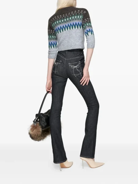 Spodnie Acne Studios z kokardką dzwony czarne