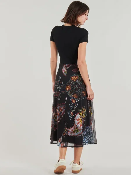 Rochie Desigual cu model paisley plasă negru