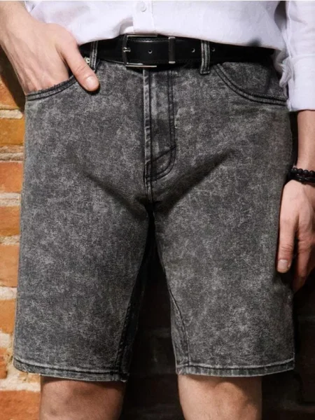 Sinsay Džínové kraťasy slim šedá