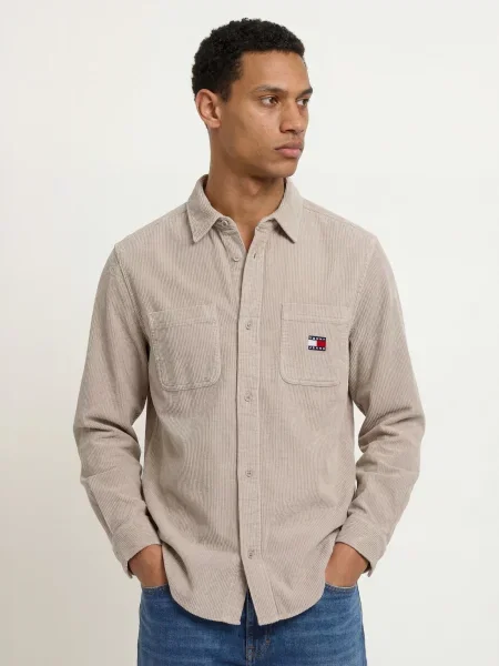 Tommy Jeans Kordová Košile Comfort Fit černošedá