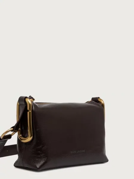 MARC JACOBS torebka crossbody skórzana MEDIUM SHOULDER brązowa