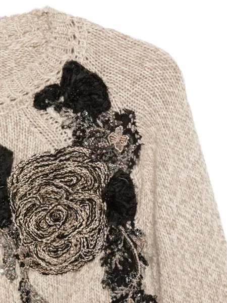 Pulover Antonio Marras cu paiete cu model floral