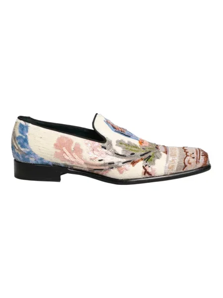 Haftowane półbuty Dolce And Gabbana skórzane