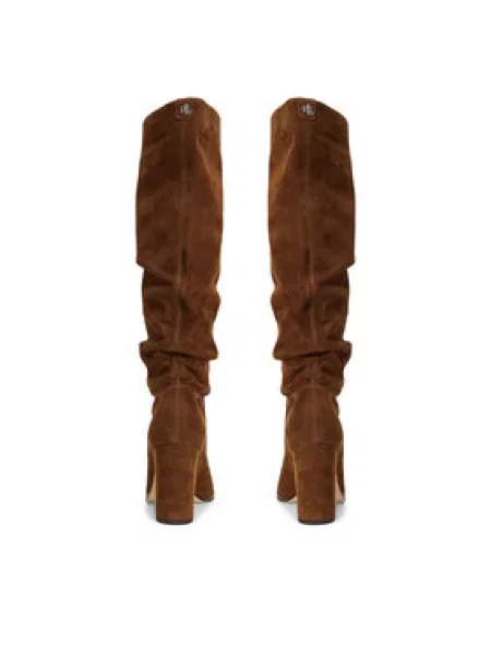 Ilgaauliai batai Lauren Ralph Lauren ruda
