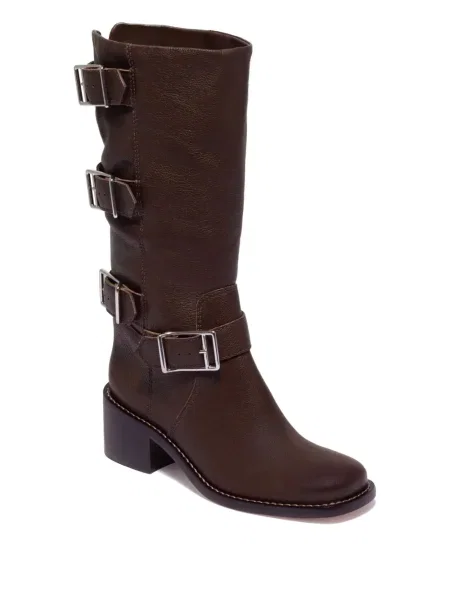 Botine Bernardo din piele cu cataramă maro