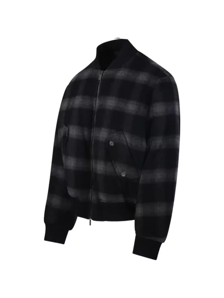 Geacă bomber Off-white în carouri alb