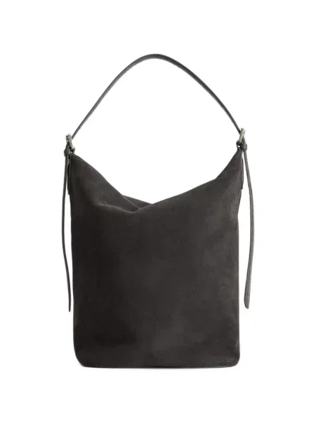 Geantă shopper Atp Atelier din piele de căprioară gri