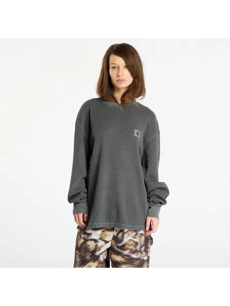 Tricou Carhartt WIP L/S Vista Waffle T-Shirt UNISEX Black Garment Dyed XS negru