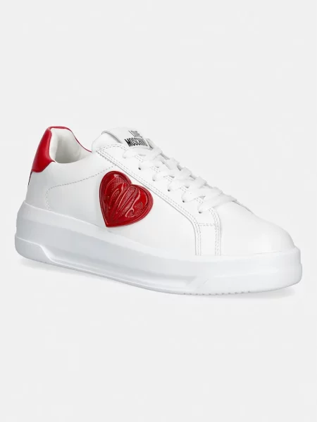Love Moschino sneakers pentru femei din piele alb