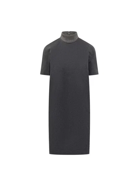 Sukienka Brunello Cucinelli garniturowa frotte szara